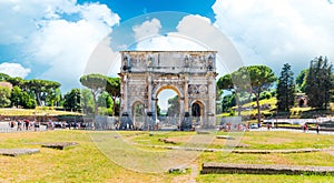 Arch of Constantine Arco di Costantino in Rome, Italy. photo