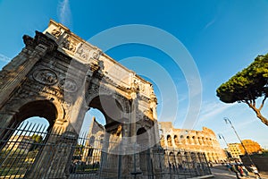 Arch of Constantine with Coliseum on the background