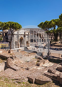 Arch of Constantine and Colosseum