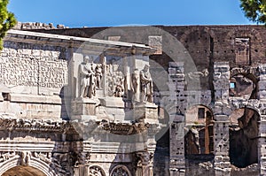 Arch of Constantine and Colosseum