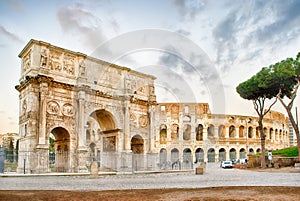 Arch of Constantine and The Colosseum, Rome