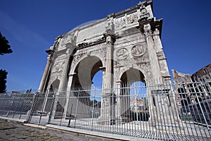 The Arch of Constantine in front of the Colosseum