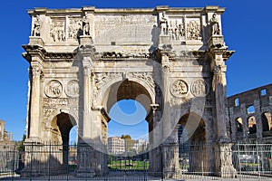 The Arch of Constantine - landmark attraction in Rome, Italy