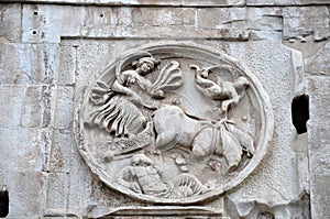 Arch of Constantine near the Colosseum in Rome, Italy