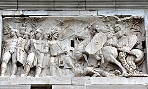 Arch of Constantine near the Colosseum in Rome, Italy