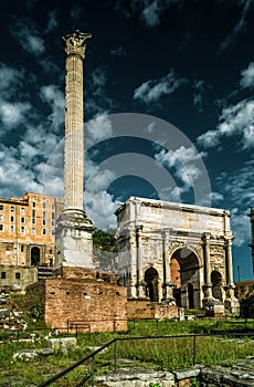 Arch of emperor Septimius Severus at the Roman Forum, Rome