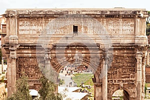 Arch of Emperor Septimius Severus in Rome photo