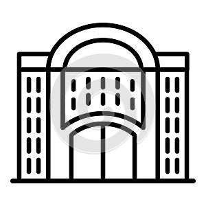 Arch exhibition building icon, outline style