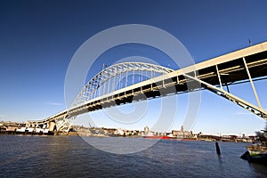 Arch Fremont bridge across the river Willamette Portland Oregon