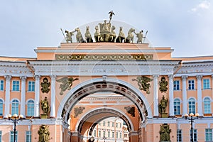 Arch of General Staff building on Palace square, Saint Petersburg, Russia