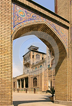 The arch in Golestan Palace near Edifice of the Sun (Shams ol Emareh) in Tehran city, Iran. photo