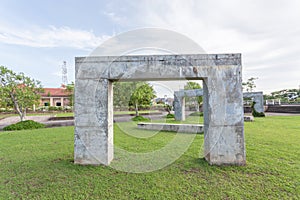 Arch graffiti at park in Phuket Town, Thailand