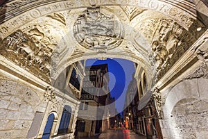 The arch of Great Clock in Rouen