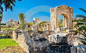 Arch of Hadrian at the Al-Bass Tyre necropolis in Lebanon