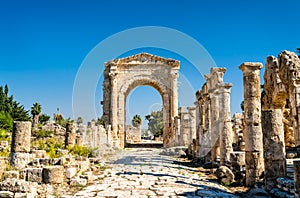 Arch of Hadrian at the Al-Bass Tyre necropolis in Lebanon photo