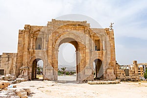 The arch of Hadrian at the entrance to Jerash