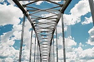 The arch of the Humber River suspension bridge in Toronto Ontario Canada