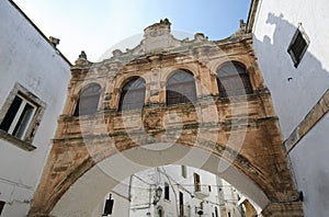 Arch near the Cathedral of Ostuni, Puglia, Italy photo