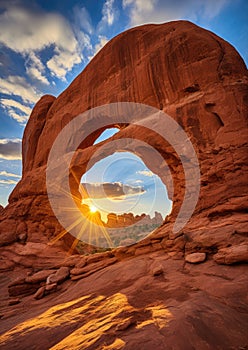 Arch Panorama in sunset light