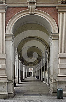 The arch passway in italian city Turin