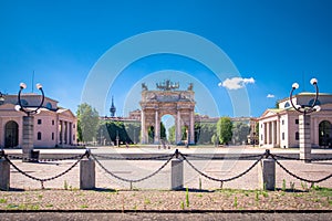 The Arch of Peace Arco della Pace in Sempione Park, Milan, Italy.