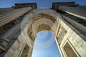 Arch of Peace of Sempione Gate in Milan, Italy