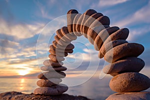 Arch of pebbles