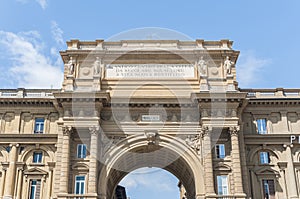 Arch at Piazza della Repubblica in Florence, Italy photo