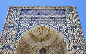 Arch portal of Kok Gumbaz mosque, Uzbekistan