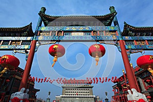 Arch in Qianmen Street , Beijing. China