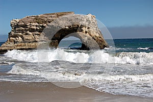 Arch in the sea at Natural Bridges State Beach, Santa Cruz, California