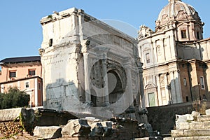 The Arch of Septimius Severus in Roman Forum, Rome, Italy