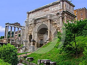 The Arch of Septimius Severus - Roman Forum - Rome, Italy