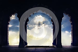 Arch silhouette at sunset