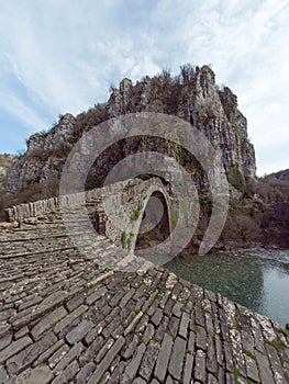 Arch stone bridge on Vikos gorge