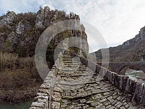 Arch stone bridge on Vikos gorge