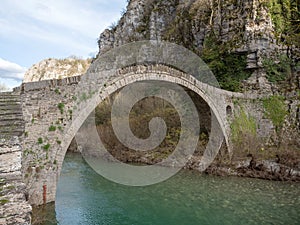 Arch stone bridge on Vikos gorge
