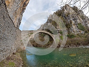 Arch stone bridge on Vikos gorge