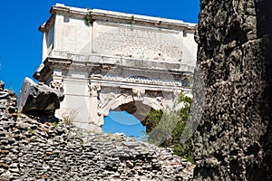 Arch of Titus an honorific arch built on the 1st-century AD located on the Via Sacra in Rome