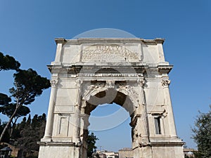 Arch of Titus at the Roman Forum in Rome, Italy