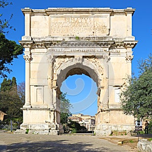 Arch of Titus in Rome, square composition