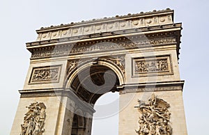 Arch of Triumph  Arc de Triomphe , Champs-Elysees in Paris France. April 2019