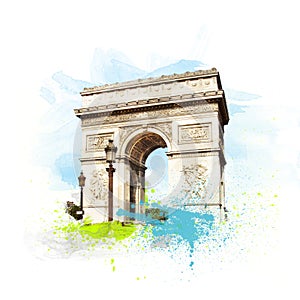 Arch of Triumph (Arc de Triomphe), Paris, France.