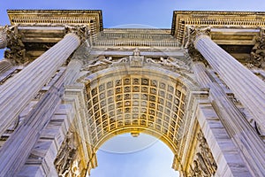 Arch of Triumph Arco della Pace at Park Sempione in Milan, Italy