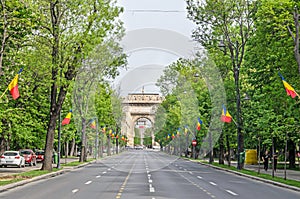 The Arch of Triumph Arcul de Triumf from Bucharest Romania photo