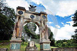 Arch of Triumph in Boyaca built in memory of the 3 races Mestizo, Creole and Spanish which participated in the process of photo