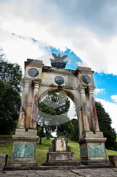 Arch of Triumph in Boyaca built in memory of the 3 races Mestizo, Creole and Spanish which participated in the process of photo