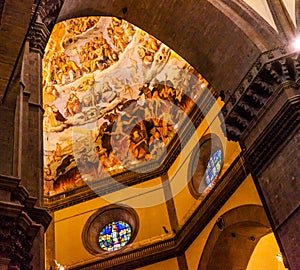 Arch Vasari Fresco Jesus Dome Duomo Cathedral Florence Italy