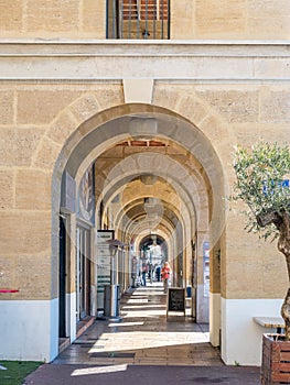 Arch walk way in Marseille, France