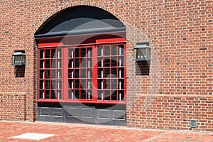 Arch window,brick wall
